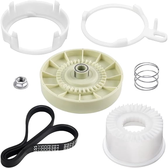 W10721967 Washer Pulley Clutch Kit and W10006384 Drive Belt,Compatible for Whirl.pool Ken.more May.tag washing machine Replaces PS10057144 W10006354 W10006356 WTW5000DW1 MVWX655DW1