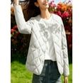 thumbnail image 5 of Stamzod Quilted Jackets for Women Solid Color Crewneck Long Sleeve Bomber Jacket Women Casual Warm Puffer Jacket with Pocket White XXXXXL, 5 of 7