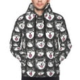 thumbnail image 4 of KLL HUSKY Face Print Mens Hoodie Long Sleeve Casual Pullover Hooded Sweatshirt Fashion Drawstring Hoodies with Pocket-X-Large, 4 of 6