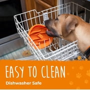 Mighty Paw Slow Feed Dog Bowl Insert, Interactive Puzzle Feeder for Fast Eaters (Orange)