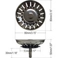 thumbnail image 4 of Sink strainer, kitchen stainless steel thickening strainer drain plug, sized for sinks 79-82mm (diameter: 80mm), 4 of 4