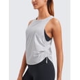 thumbnail image 3 of CRZ YOGA Pima Cotton Ruched Side Tank Tops for Women Workout Athletic Casual Racerback Sleeveless Shirts, 3 of 6