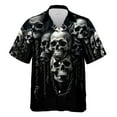 thumbnail image 2 of Lotusprinthandmade Skull Skeleton Short-sleeve Hawaiian Shirt S-5XL (3XL), Mens Skull Hawaiian Shirt, 2 of 6