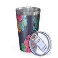 thumbnail image 2 of 16oz Tumblers Pioneer Flower Floral Print Pattern Stainless Steel Vacuum Insulated Double Wall Travel Tumbler Cups Mug with Lid and Straw,Cleaning Brush for Coffee,Tea, 2 of 4