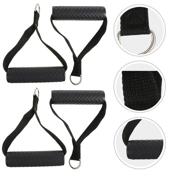 FRCOLOR 4 Pcs Exercise Handles Resistance with Calisthenics Equipment Fitness Black