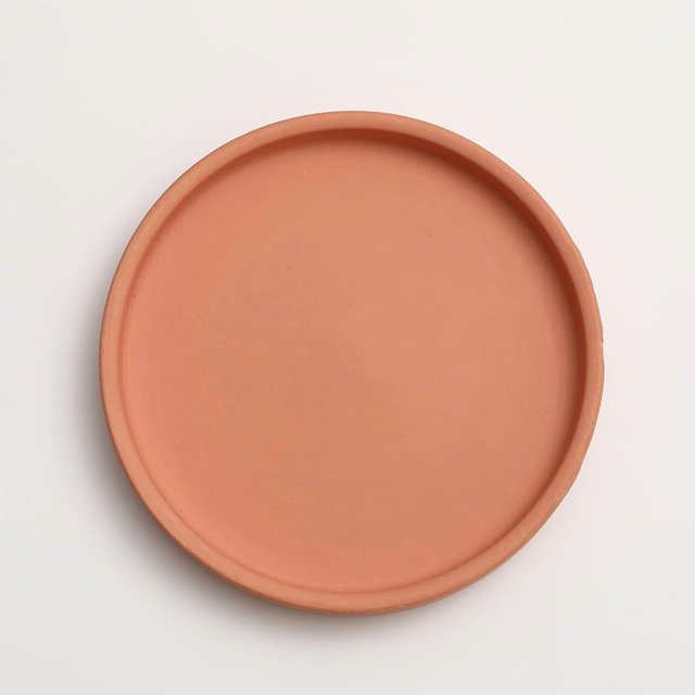 Ceramic round flower pot water tray decoration Morandi pigment burning base thickened cushion water storage tray