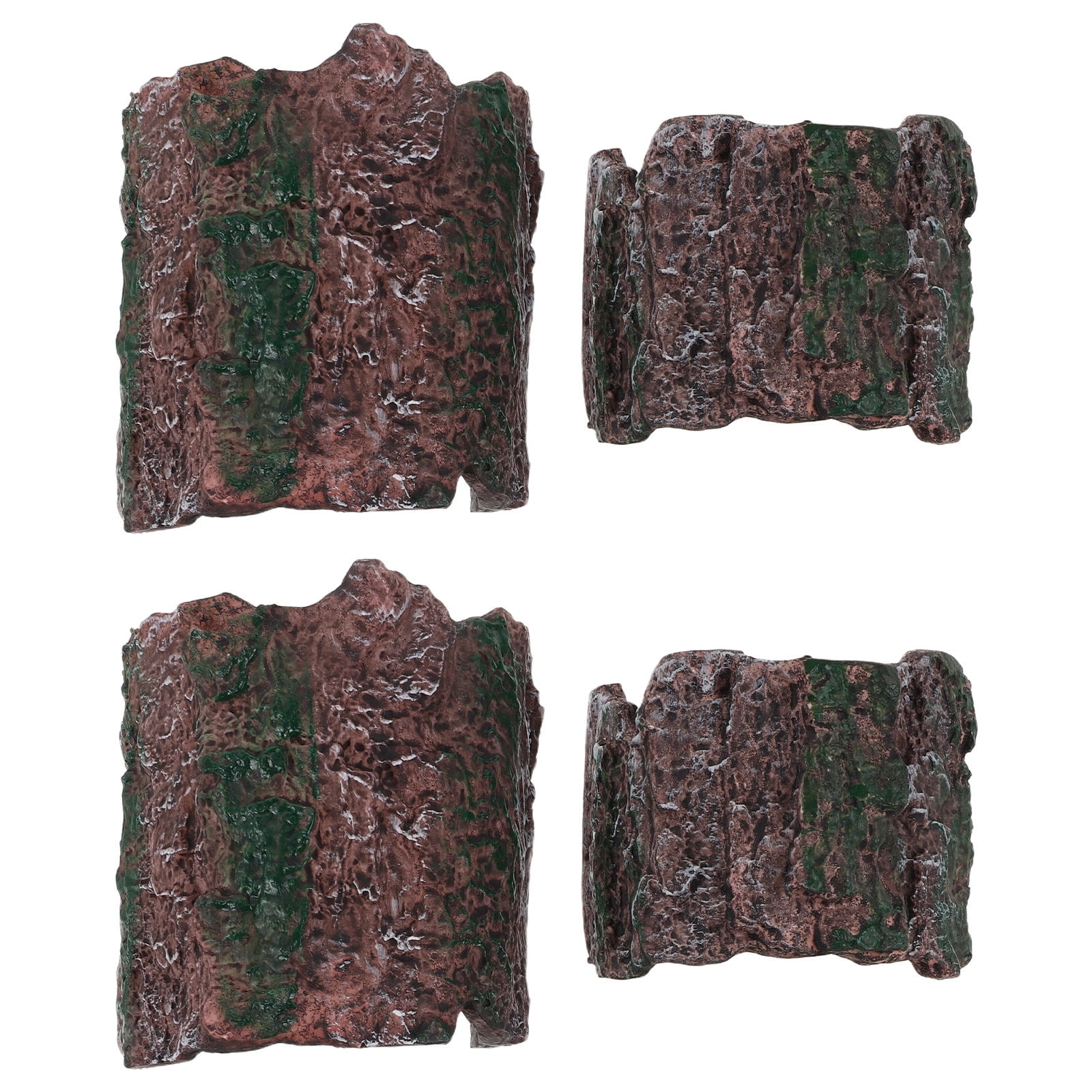 OULII 4-Pack Aquarium Log Shelter for Betta Fish, Small Reptiles, and Decoration Accessories
