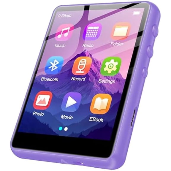 ZLC128GB MP3 Player - Music Player with Bluetooth 5.4, 2.4" Portable HiFi MP3 Player with FM Radio, HD Speaker, E-Book,Voice Recorder, Walkman Digital Music Player Earphones Included (Purple)