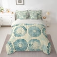 thumbnail image 2 of Feelyou Ink Flower Floral Bedding Comforter Set 7pcs, Retro Green Watercolor Queen Bedding Sets, Teens Adult Women Girl Reversible Queen Sheet Sets, Super Cozy Room Decor, 2 of 8