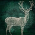 thumbnail image 2 of Sasha 12x12 Black Ornate Wood Framed with Double Matting Museum Art Print Titled - Emerald Deer, 2 of 4