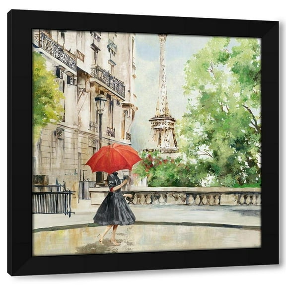 Allison Pearce 12x12 Black Modern Wood Framed Wall Art Titled - Paris Walk
