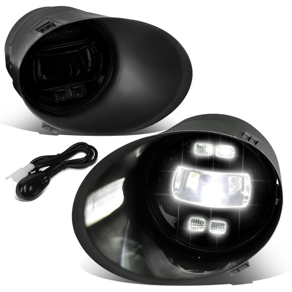 For 2007 to 2014 Toyota Tundra Pair of Smoked Lens Full LED Lighting Driving Fog Lights Lamps with Switch and Bezels 10 11 12 13