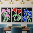thumbnail image 2 of Pop Flowers IV - Framed Premium Gallery Wrapped Canvas L Frame 3 Piece Set - Ready to Hang, 2 of 9