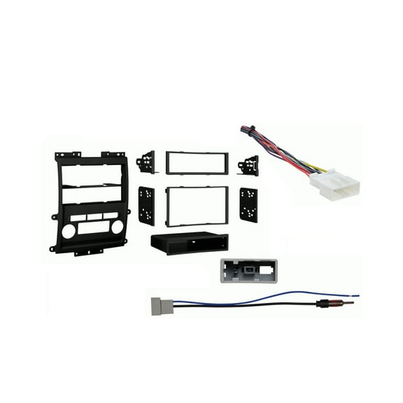 Fits Nissan Frontier 09-12 w/ Black Dash SDIN/DDIN Harness Radio Install Kit