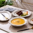 thumbnail image 1 of Vajilla de cerámica estilo palacio con relieve vintage, plato occidental, plato para sopa, cuenco para ensalada de frutas, taza de café, platillo y taza, 1 of 5