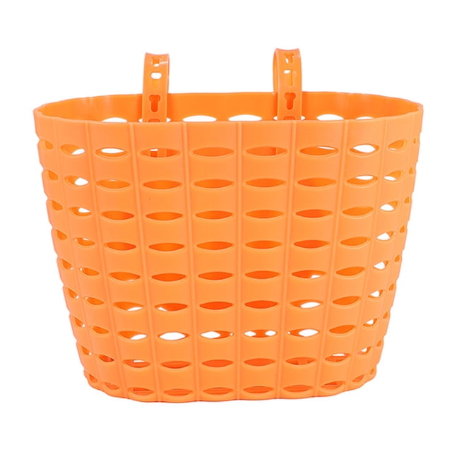 Minkissy 1Set Kids Bike Basket in Orange Plastic for Childrens Bikes Storage