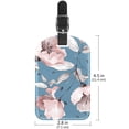 thumbnail image 6 of Square 2Pack PU Leather Spring Flowers and Leaves Cruise Luggage Tag with Privacy Cover and Name ID Tag for Travel Handbags Backpacks Luggage Tags, 6 of 6