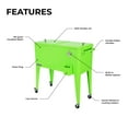 thumbnail image 3 of Permasteel 80-Qt Classic Outdoor Steel Patio Cooler on Wheels, Beverage Rolling Cart, Lime, 3 of 11