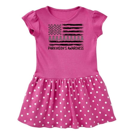 

Inktastic Parkinson s Awareness Gray Ribbons and Flag Gift Baby Girl Dress