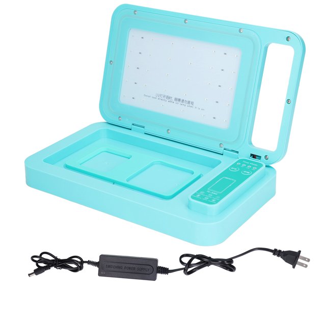 Caja de luz ultravioleta Estuche de curado Limpiador automático Máquina de pegatinas de película de pantalla de teléfono al vacío Enchufe de EE. UU. 100‑240 V