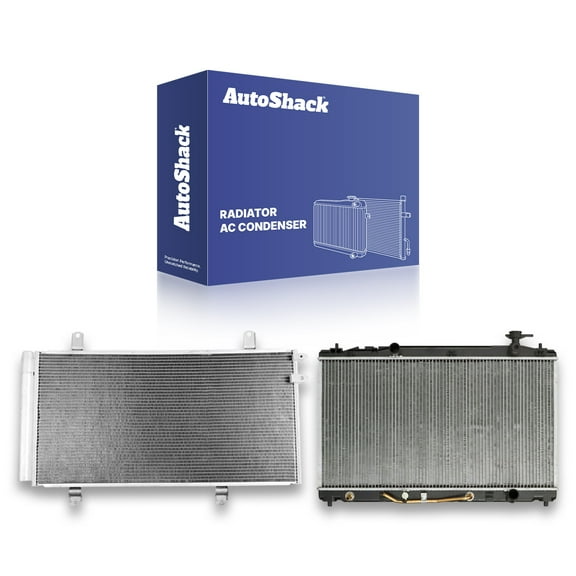 AutoShack Radiator Air Conditioning A/C Condenser | Replacement for 2007-2010 Toyota Camry | 2-PC