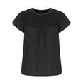 thumbnail image 7 of Kovlvoll Womens Summer Tops Eyelet Crewneck Short Sleeve Casual Loose Fitted Basic Shirts Top, 7 of 7