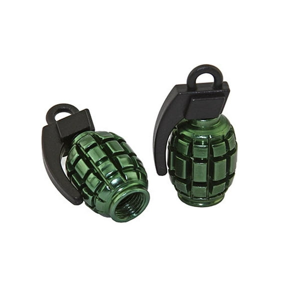 Alta Bicycle Bike Bicycle Grenade Schrader Bike Valve Caps, Multiple Colors (Green)