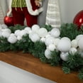 thumbnail image 3 of Northlight 3-Finish Shatterproof Ball Christmas Garland - 6' x 3.5" - White - Unlit, 3 of 5