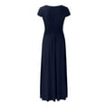 thumbnail image 4 of Vestido largo plisado con escote en V profundo para mujer: vestido de fiesta de noche con abertura y cintura alta, diseño estampado de poliéster, 4 of 5