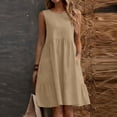 thumbnail image 2 of Kukoosong Women's Sleeveless Tank Dress with Pockets, Round Neck Midi Casual A-Line Flowy Summer Dress for Everyday Wear, Beach Vacation Loose Fit Dress, 2 of 6