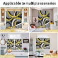 thumbnail image 6 of Yellow Geometric Kitchen Curtains 63 Inch Length, Gray Black Retro Abstract Stripes Lines Grommet Top Bedroom Living Room Curtains, Light Filtering Cafe Curtain Drapes 2 Panels Set 104''x63'', 6 of 9