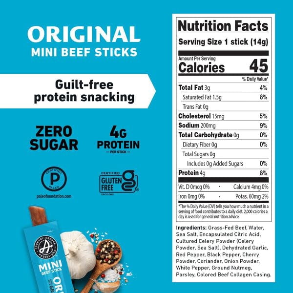 (Pack Of 10) Archer Beef Stick Original Mini 4 Oz