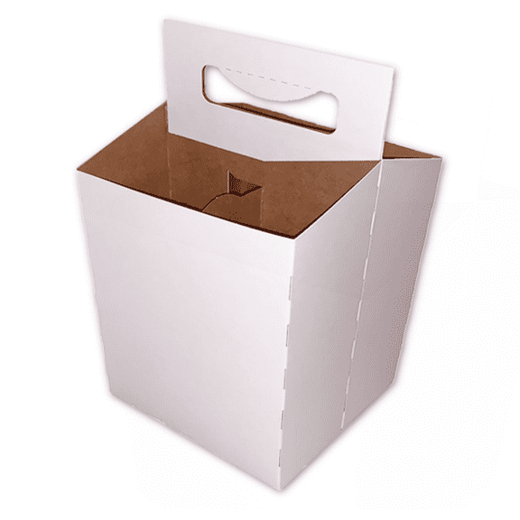 4pk Cardboard Carrier in White  | 150 Pack | Ice N Cold