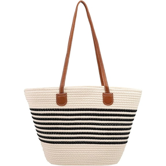 Kukuzhu Straw Beach Bag, Summer Woven Tote Bag Shoulder Handbag Straw Purses and Handbags for Women Vacation