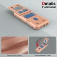 thumbnail image 6 of for iPhone 17 Pro Max Back Wallet Case, PU Leather Credit Card Slots Holder Flip Stand Scratch Resistant Hybrid Protective Hard Shell Rugged TPU Bumper Case for iPhone 17 Pro Max, Rosegold, 6 of 8