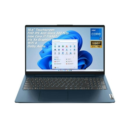 Lenovo IdeaPad 5i 15.6" Touchscreen Laptop, FHD IPS 300 Nits Display, Core i7-1165G7, Iris Xe Graphics, Win 11, Backlit KB, Fingerprint, Webcam, Dolby Audio, Wi-Fi 6, USB-C (12GB RAM | 2TB PCIe SSD)