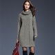 thumbnail image 1 of 2023 nuevo otoño e invierno europeo y americano de talla grande vestido suéter de mujer suéter largo de cuello alto para mujer, 1 of 3