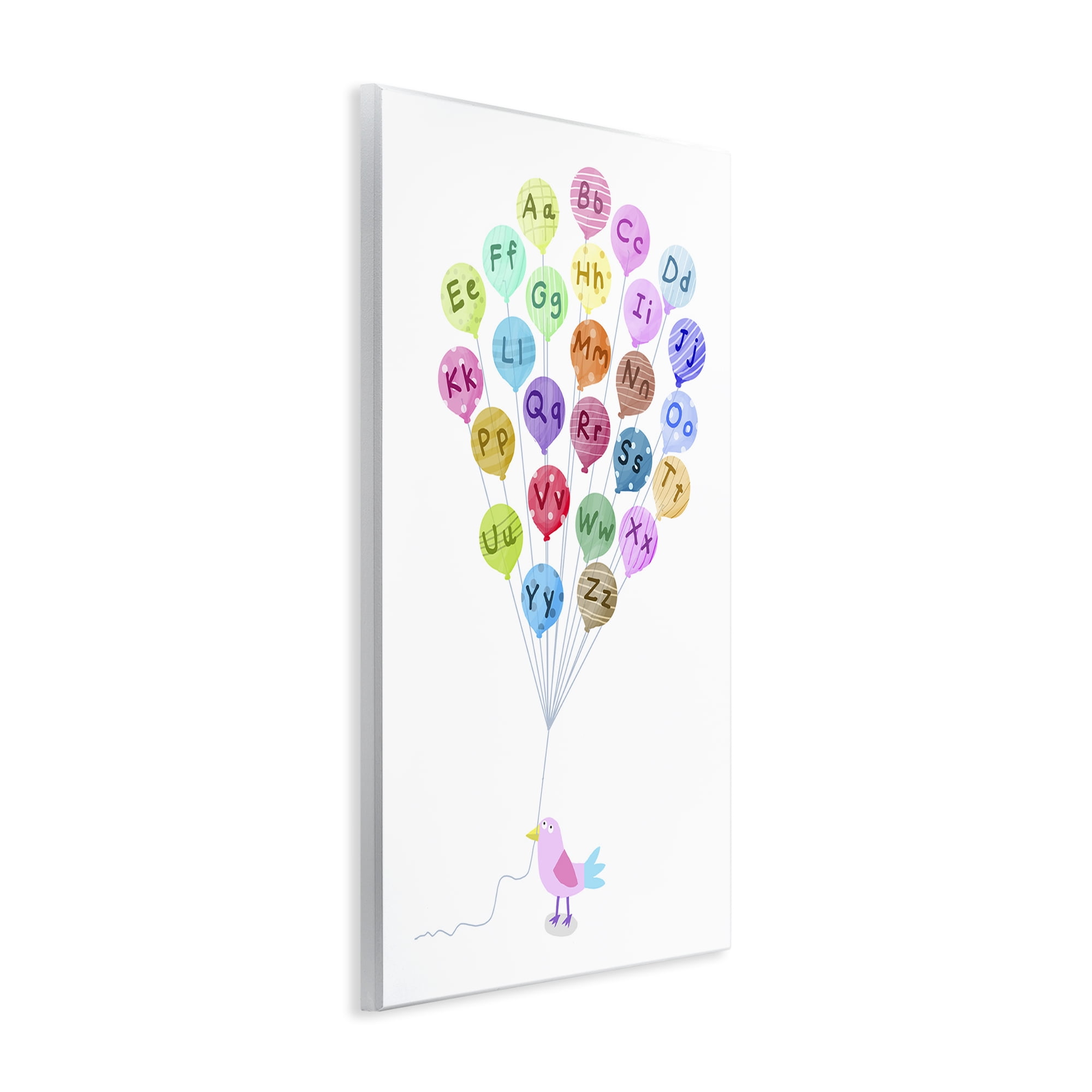 Stupell Industries Bird & Alphabet Balloons Animals & Insects Painting Unframed Art Print Wall Art, 13 x 19