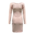 thumbnail image 3 of ZHOGXU Womens Casual Dress Long Sleeve V Neck Solid Color Knitted Fashion Comfortable Slim Fit Dresses For Casual Daily Wear,Pink,Xl, 3 of 6
