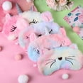 thumbnail image 7 of AOWOO 4 Pcs Plush Sleep Eye Mask, Cute Unicorn Sleeping Blindfold Eye Mask, Soft Fluffy and Furry Eye Cover, Pink Non-irritating Blackout Sleep Mask for Kids Girls Women(Unicorn Style), 7 of 7