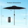 thumbnail image 3 of Gymax Parasol de Patio 7,5 Pi pour l'Extérieur, Parasol de Marché Robuste avec Inclinaison à Bouton-Poussoir, Noir, 3 of 10