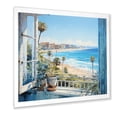 thumbnail image 2 of Designart "California Shoreline Coastal Serenity I" Coastal Framed Wall Art Decor - Coastal Green Coastal Windows Entryway Framed Wall Art, 2 of 6