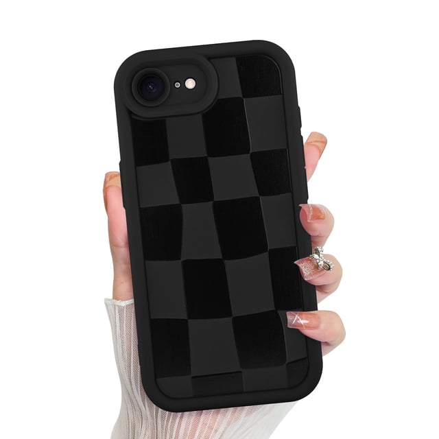 Funda de teléfono KANGHAR compatible con iPhone 16E de silicona negra