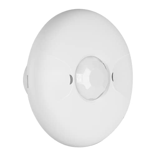 ENERLIDES Detector de movimiento de ocupación PIR con sensor de techo de bajo voltaje, campo de visión de 360°, cobertura de 1200 pies cuadrados, grado comercial/industrial, MPC-50L, blanco