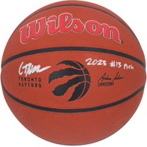 Gradey Dick Toronto Raptors Autographed Wilson Team Logo Basketball with "2023 #13 Pick" Inscription - Fanatics Authentic Certified