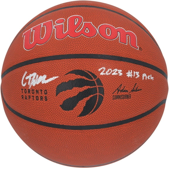 Gradey Dick Toronto Raptors Autographed Wilson Team Logo Basketball with "2023 #13 Pick" Inscription - Fanatics Authentic Certified