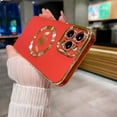 thumbnail image 4 of Compatible with iPhone 13 Pro Max Magnetic Case 6.7 Inch,with Wings, Heart,Angel Pattern Luxury Plating Phone Case for Women Girls with Camera Lens Protector Back Cover-Red, 4 of 11