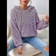 thumbnail image 5 of Suéter Holgado de Franela con Capucha para Mujer, Larga y Cálido para Invierno Púrpura L, 5 of 8