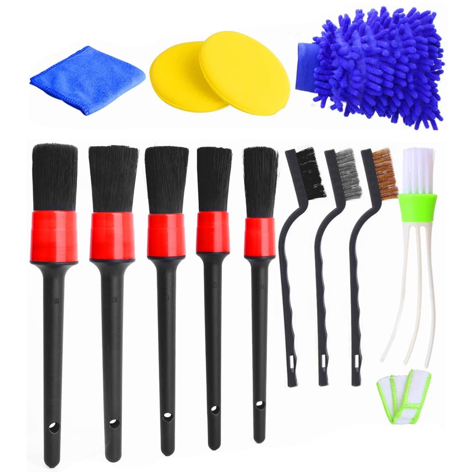 TOPOINT 13Pcs Car Detailing Brush Set, Exterior Interior Car Detail Kit