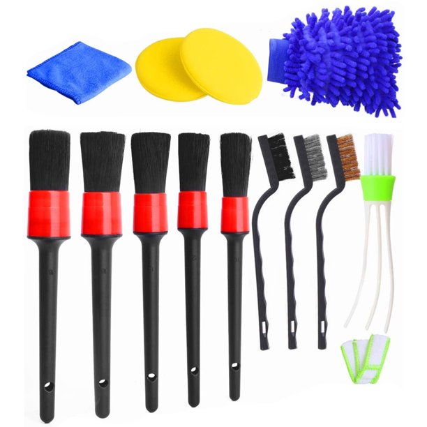 TOPOINT 13Pcs Car Detailing Brush Set, Exterior Interior Car Detail Kit Auto Cleaning Brush For